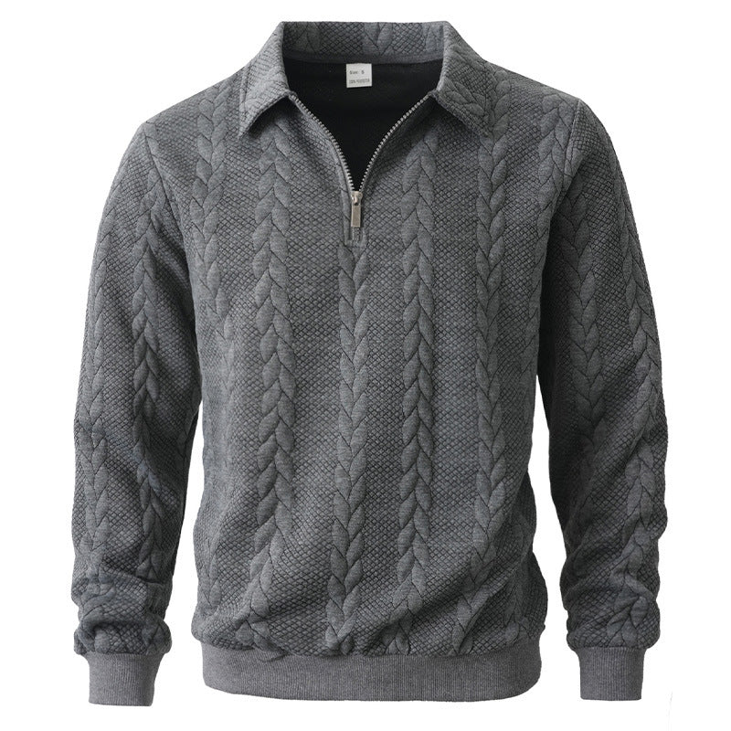 Men's Outdoor Casual Lapel Half-Zip Pullover Sweatshirt