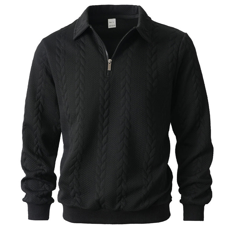 Men's Outdoor Casual Lapel Half-Zip Pullover Sweatshirt