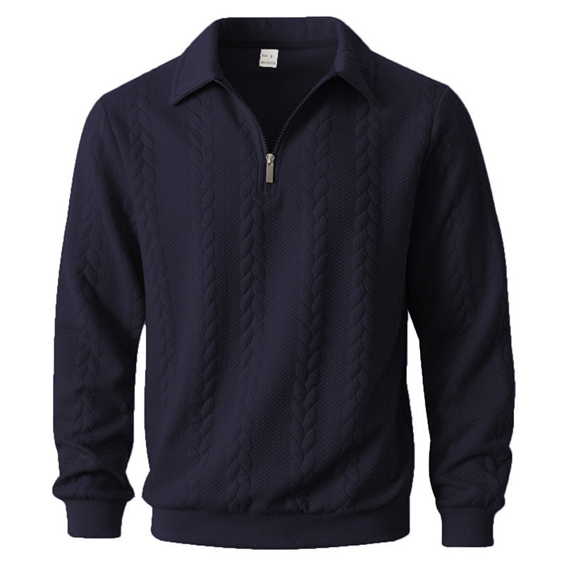 Men's Outdoor Casual Lapel Half-Zip Pullover Sweatshirt