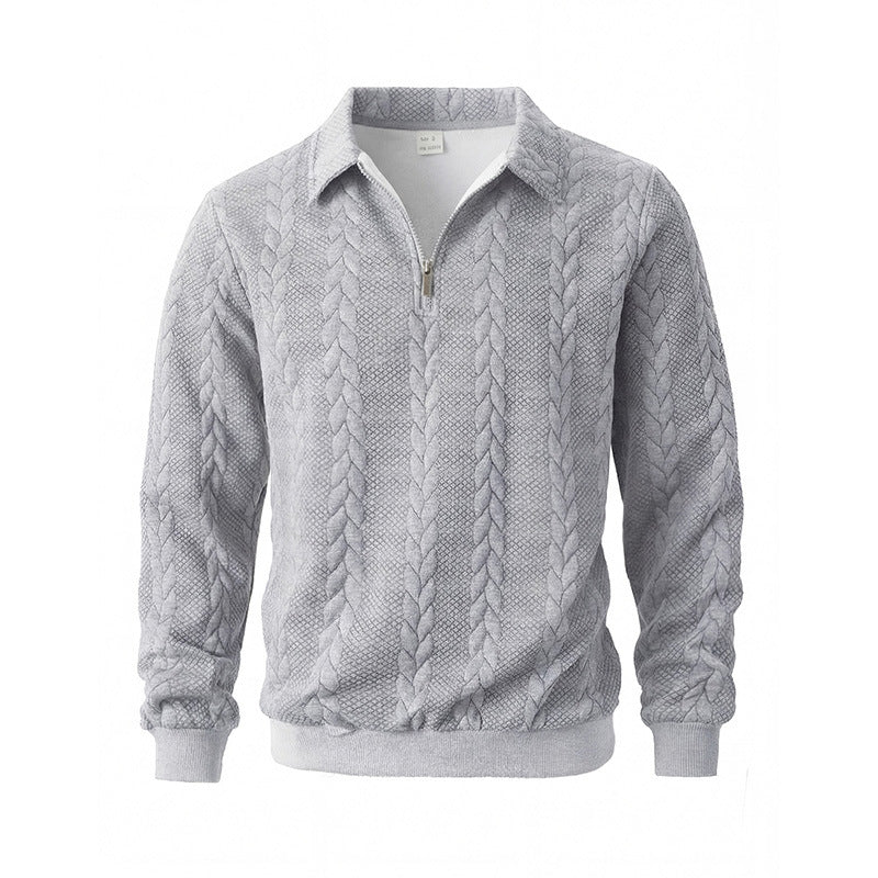 Men's Outdoor Casual Lapel Half-Zip Pullover Sweatshirt